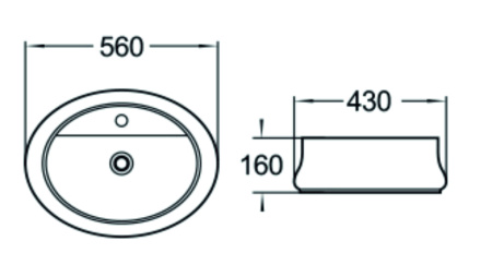 Раковина накладная (56х45) SantiLine SL-1071