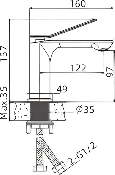 Смеситель для раковины BELZ B618 (B10618) Смеситель для раковины BELZ B618 (B10618)