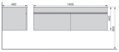 Тумба под раковину RAVAL Twins 140 подвесная белая Twi.01.140/P/W