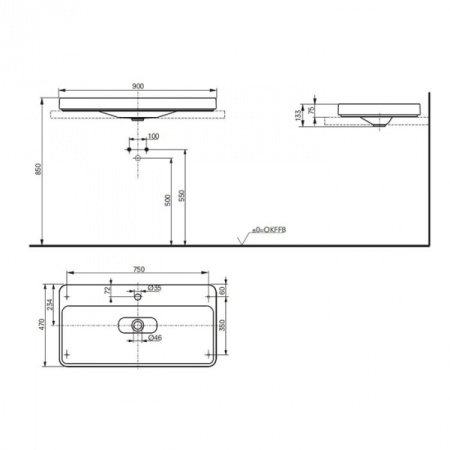 Раковина полувстраиваемая Toto SG LW172YBT1#XW