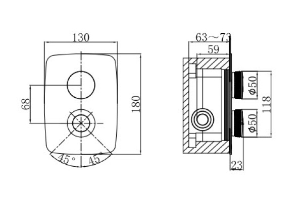 Смеситель для ванны и душа D&K Bayern.Alfeld (DA1484801)