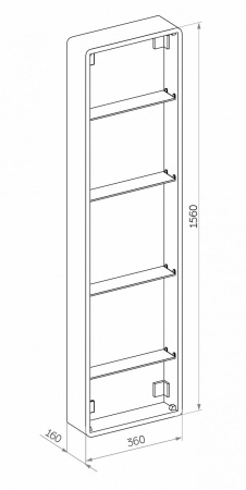 Зеркало-шкаф с подсветкой Art&Max LECCE AM-Lec-360-1560-1D-DS-F-Nero