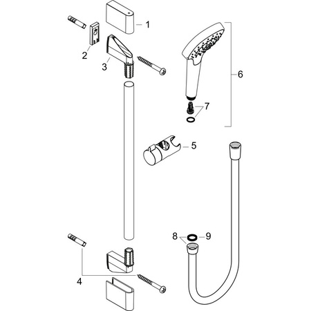 Душевой гарнитур Hansgrohe Croma Select E 1jet Multi EcoSmart 26591400 белый/хром