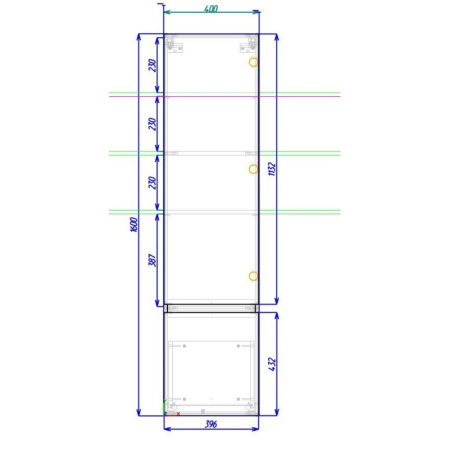 Пенал подвесной Art&max AM-Techno-1600-AC-SO-LW823-L Дуб мелфорд