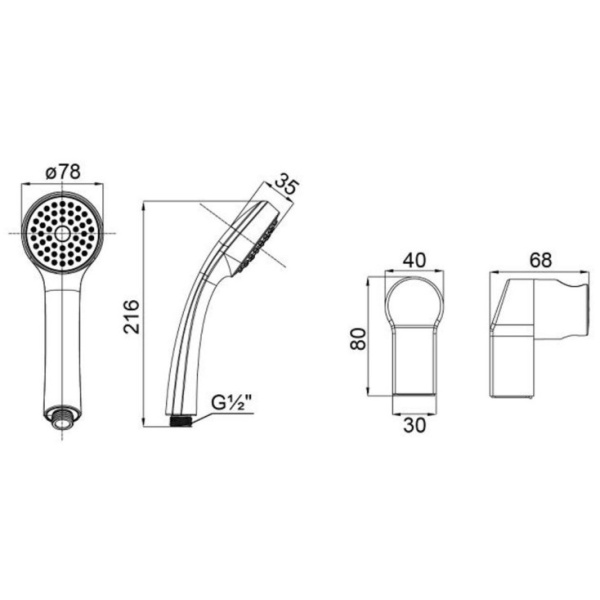 Душевой гарнитур с держателем Milardo (2601F70M16)