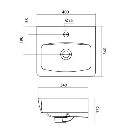 Раковина подвесная (40х34) Santek Нео 40 1WH302183