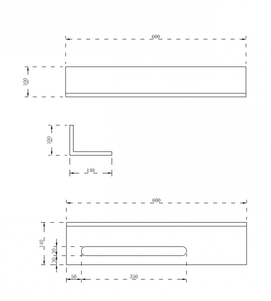 Полочка с полотенцедержателем для ванной комнаты ABBER Stein AS1655 белая матовая