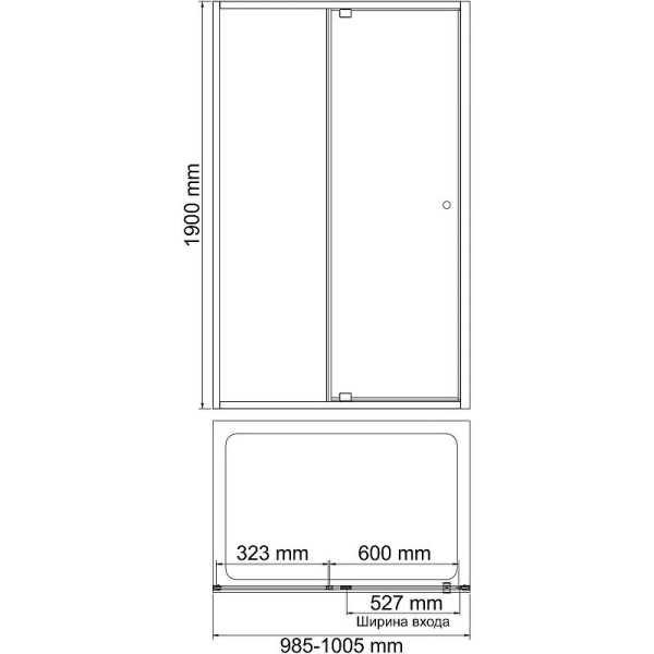 Душевая дверь WasserKRAFT Aula 100 11P12