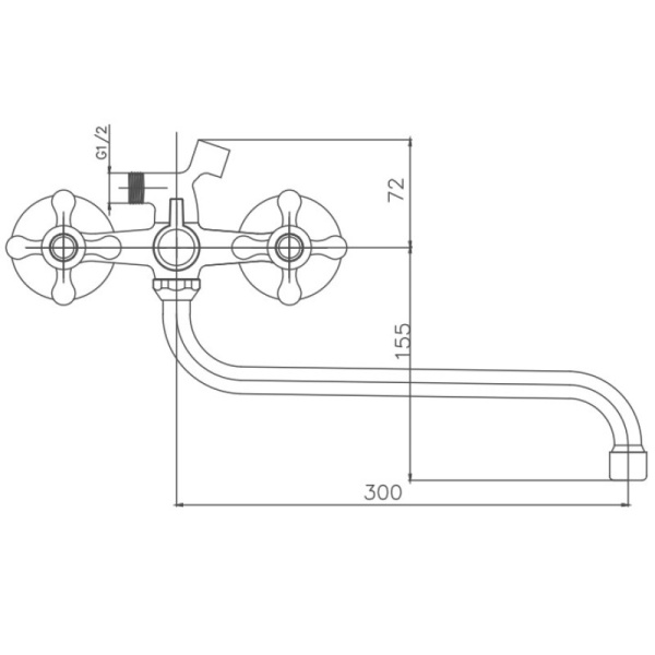Смеситель для ванны Cron CN2208-8 Смеситель для ванны Cron CN2208-8