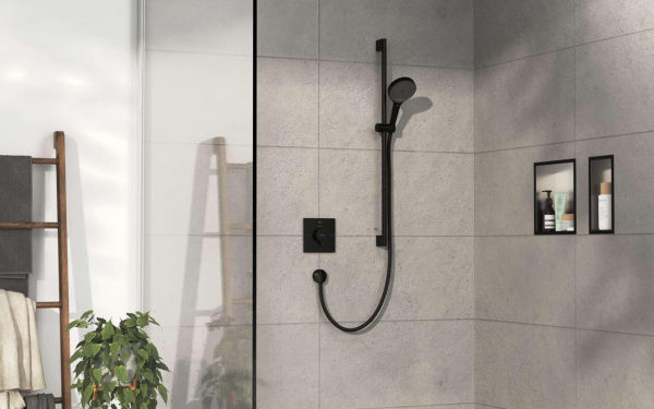 Термостат для душа Hansgrohe ShowerSelect Comfort S 15571670 черный матовый