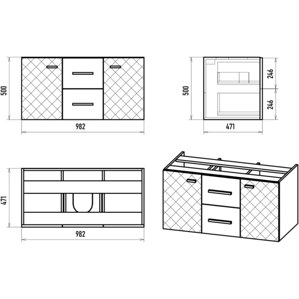 Тумба с раковиной Brevita Shanel УТ000023185