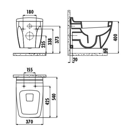 Унитаз подвесной Creavit Bull BL320-11CB00E-0000