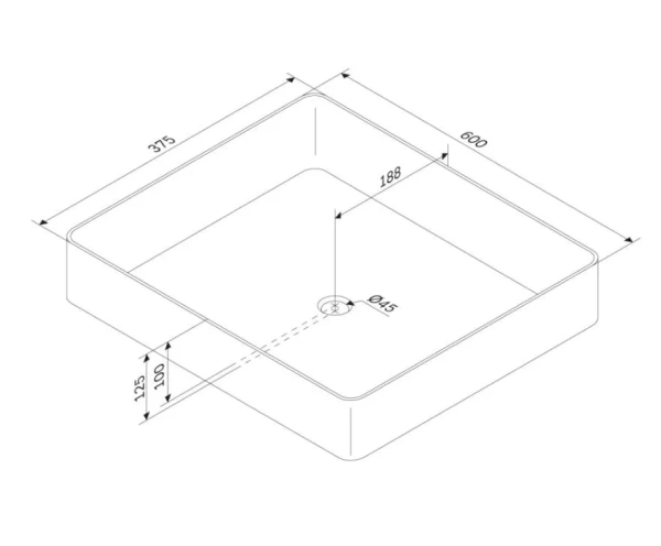 Раковина накладная (60х37) Am.Pm Func M8FWCC10600WG белый
