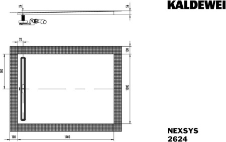 Душевой поддон прямоугольный (100x140) Kaldewei Nexsys 412446300001