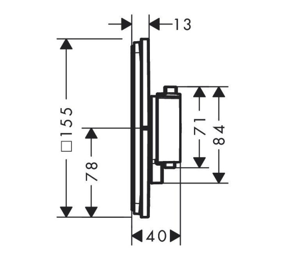 Термостат для душа Hansgrohe ShowerSelect Comfort S 15571700 белый матовый