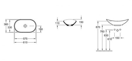 Раковина накладная (61х36) Villeroy&Boch My Nature 411060R1