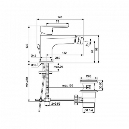 Смеситель для биде Ideal Standard Cerafine О BC498AA