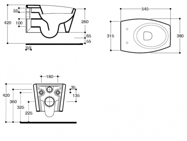 Биде подвесное Simas Duemilasette DU19bi