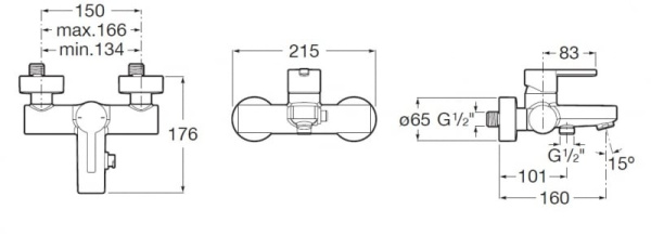 Смеситель для ванны Roca Naia 5A0296C00