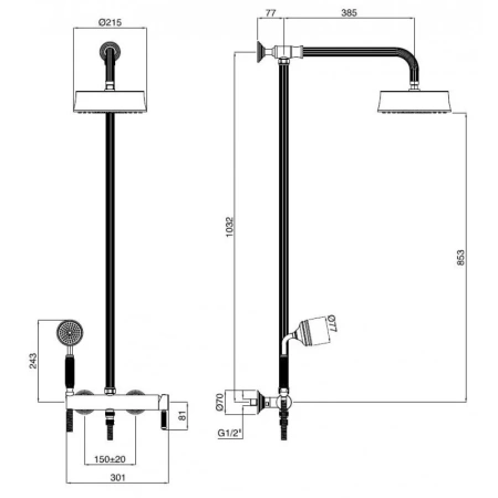 Душевая система CEZARES OLIMP-CD-01-L