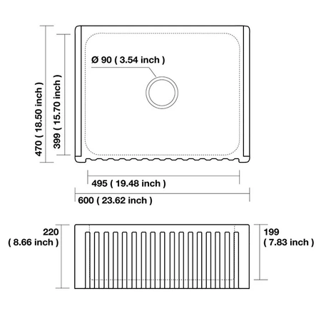Кухонная мойка (60х47) Kerasan Hannah Hampshire 546001 белая