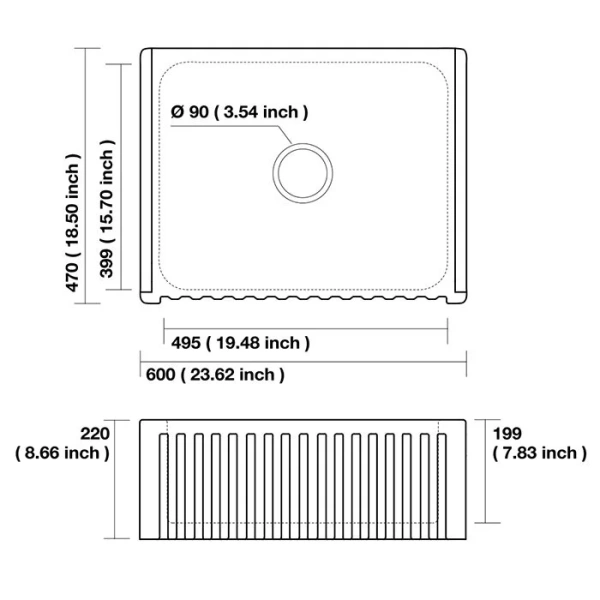Кухонная мойка (60х47) Kerasan Hannah Hampshire 546001 белая