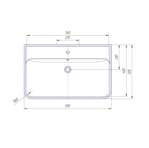 Мебельная раковина Kirovit Олимпия 800