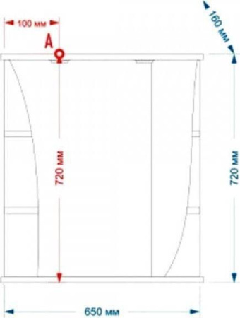 Зеркало-шкаф (65х72) Misty Ладья 65 левый Э-Лад02065-01СвЛ