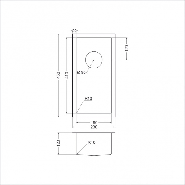 Кухонная мойка (23х45) EMAR EMB-126A PVD Nano Satine