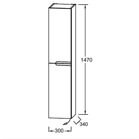 Пенал (147х30) Jacob Delafon Nona 30 L EB1892LRU-G1C глянцевый