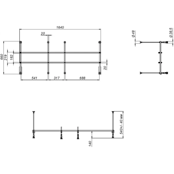 Каркас для ванны 170х70 AM.PM Sense W01A-170-070W-R