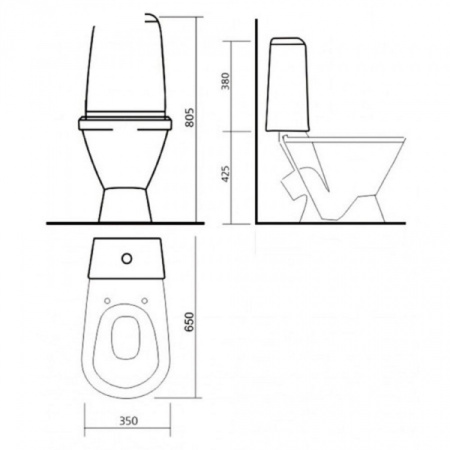 Унитаз-компакт Sanita Кама Эконом KMASACC01090111