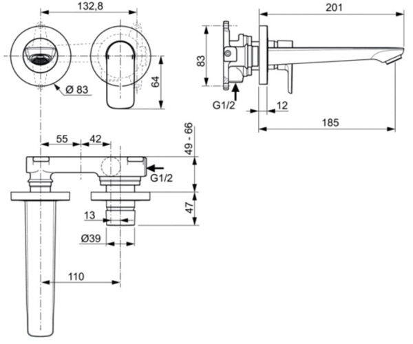 Смеситель для раковины Ideal Standard Connect Air A7029AA