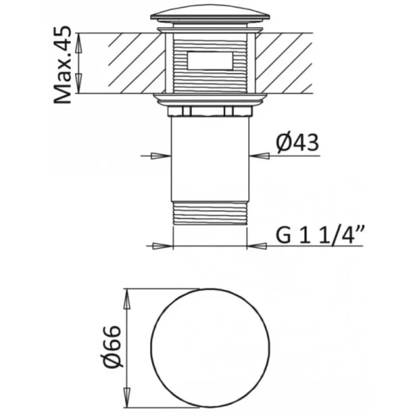Донный клапан Cezares Czr CZR-B-SOC-NOP