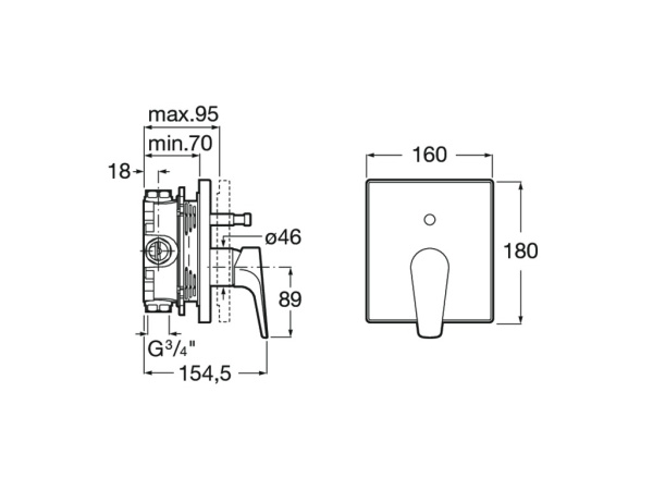 Смеситель для ванны Roca Atlas 5A0B90C00