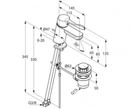 Смеситель для раковины Kludi Logo Neo Care 372840575