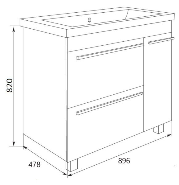 Тумба под раковину 1Marka  Соната 90Н У83680