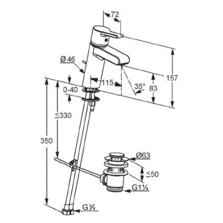 Смеситель для умывальника Kludi O-Cean 383400575