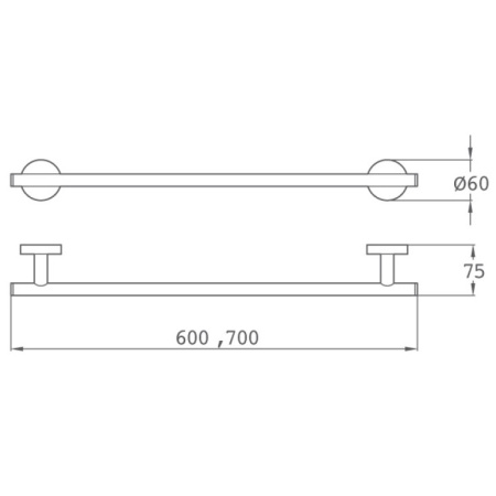 Полотенцедержатель 70 см Teka Alaior 17061020G3 бронза