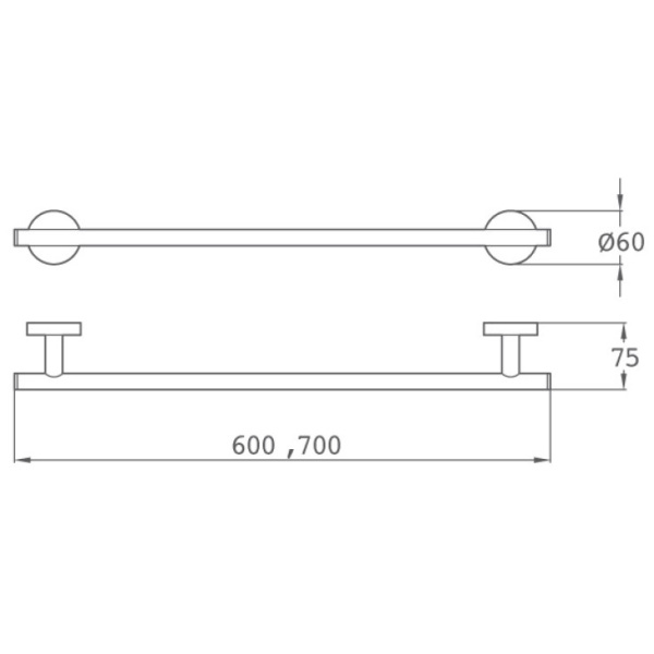 Полотенцедержатель 70 см Teka Alaior 17061020N2 черный