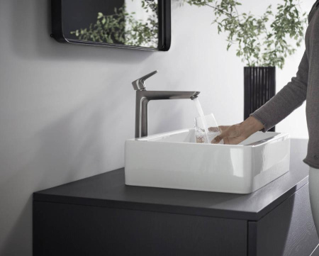 Смеситель для раковины без донного клапана Hansgrohe Talis E 71717340 шлифованный черный хром