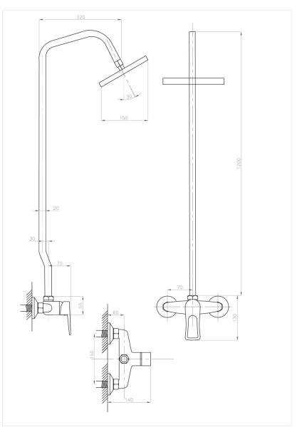 Душевая стойка ПСМ-Профсан PSM-514-017