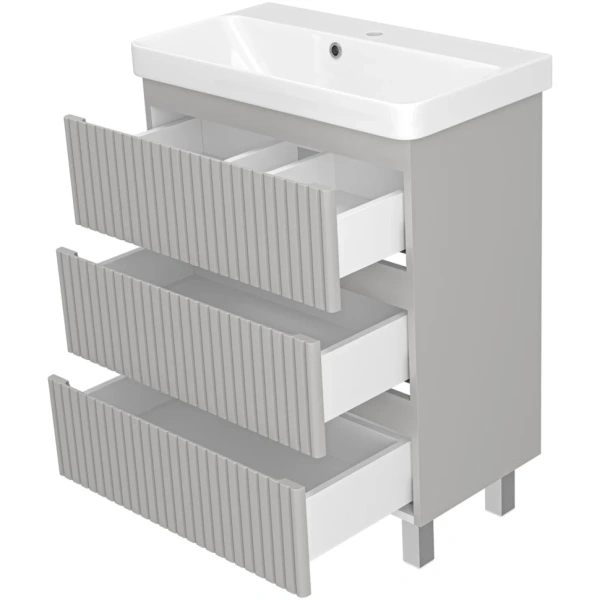 Тумба с раковиной 70 Brevita Victory УТ000023621 серый шелк