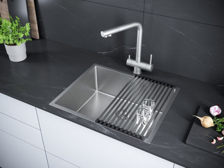 Кухонная мойка Paulmark  Next-54  PM215444-BS брашированная нерж. сталь