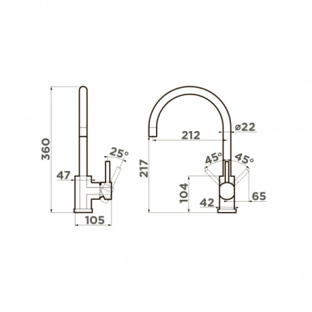 Смеситель для кухонной мойки Omoikiri Wakayama-LG 4994291
