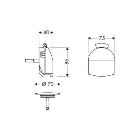 Слив-перелив для ванны Hansgrohe Exafill 58127000