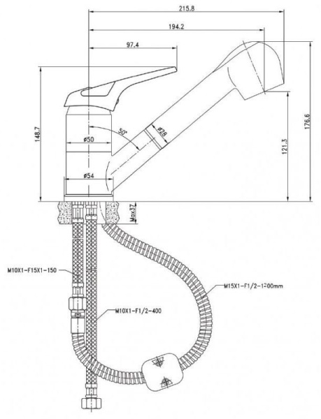 Смеситель для кухонной мойки  KAISER Safira (22066)