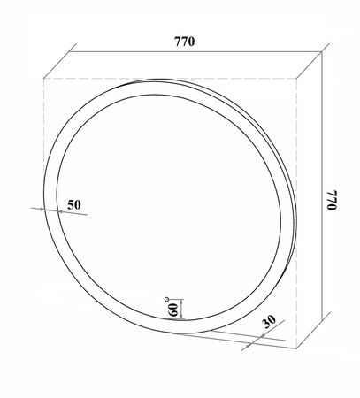 Зеркало RUNO с подсветкой D770 Руан Led (00-00001291)