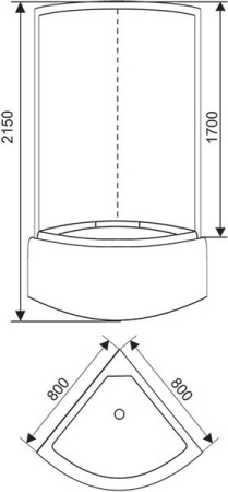 Душевая кабина (80x80x215) Arcus Style S-40