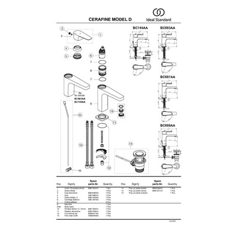Смеситель для раковины Ideal Standard Cerafine D BC683AA, хром